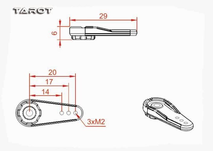 Metal servo horn 25T ALIGN/Futaba/KST Orange (4pc) Electronics