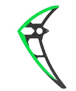 Vertical fin, carbon, neon-green, LOGO 700