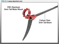 Blade Nano CP - Aluminiowe mocowanie silnika ogonowego 6mm + belka (Czerwone)