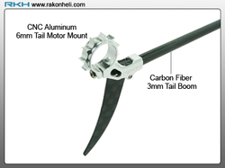 Blade Nano CP - CNC AL 6mm Tail Motor Mount w/CF 3mm Tail Boom Set (Silver)