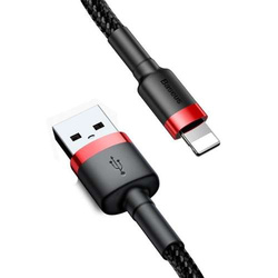 Kabel USB do Lightning Baseus Cafule 2.4A 1m (Czarny)