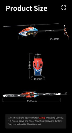 Heli RC OMP Hobby M7 KIT 700 with RT Rotorblade