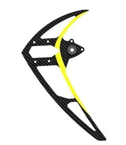 Carbon vertical fin w ball bearing, yellow, LOGO 550