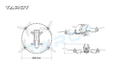 Quadrocopter Tarot 250 FPV KIT CF version 