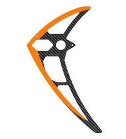 Vertical fin, carbon, neon-orange, LOGO 700