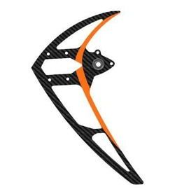 Carbon vertical fin with ball bearing, orange, LOGO 600