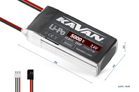 Battery KAVAN 2S 7.4V 5000mAh 30C RX